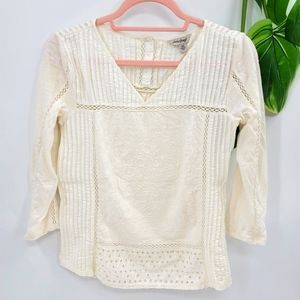 Lucky Brand Boho Lace Quater Sleeve Tunic